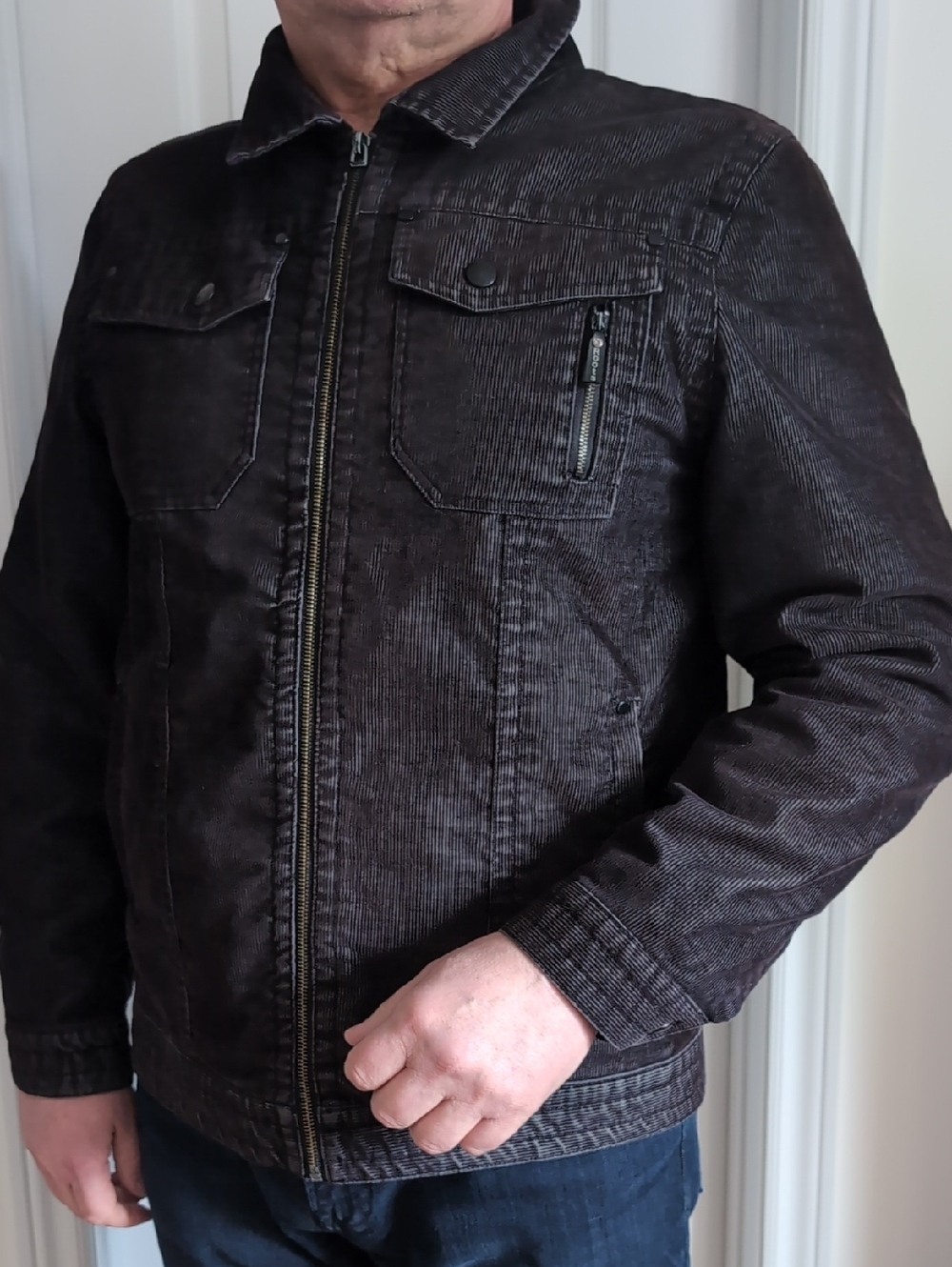 Roots Men's Dark Brown Corduroy Bomber Jacket